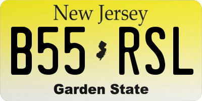 NJ license plate B55RSL