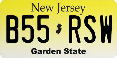 NJ license plate B55RSW