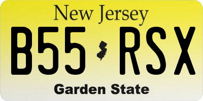 NJ license plate B55RSX