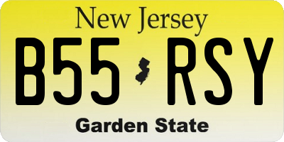 NJ license plate B55RSY