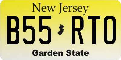 NJ license plate B55RTO