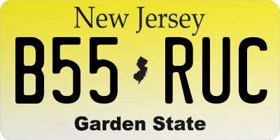 NJ license plate B55RUC