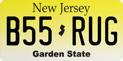 NJ license plate B55RUG