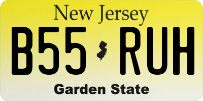 NJ license plate B55RUH