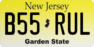 NJ license plate B55RUL