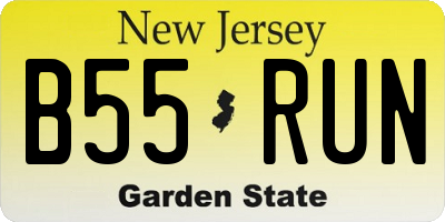 NJ license plate B55RUN