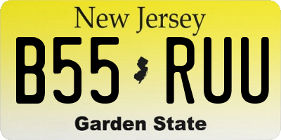 NJ license plate B55RUU