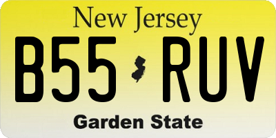 NJ license plate B55RUV