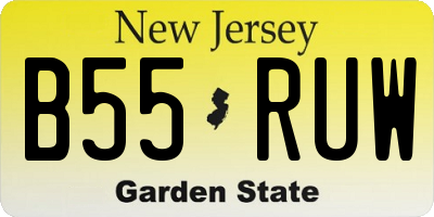 NJ license plate B55RUW