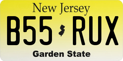 NJ license plate B55RUX