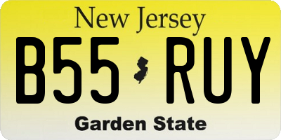 NJ license plate B55RUY
