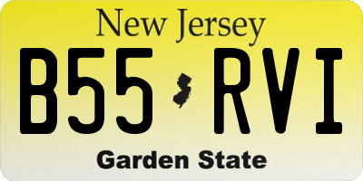 NJ license plate B55RVI