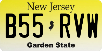 NJ license plate B55RVW
