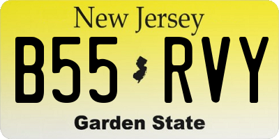 NJ license plate B55RVY