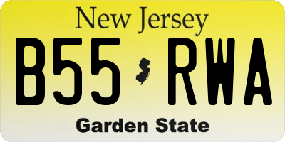 NJ license plate B55RWA