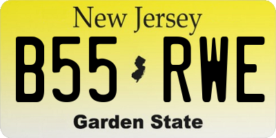 NJ license plate B55RWE