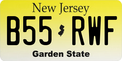 NJ license plate B55RWF