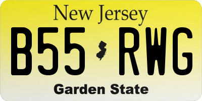 NJ license plate B55RWG