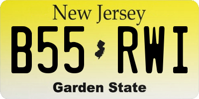 NJ license plate B55RWI