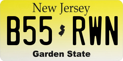 NJ license plate B55RWN