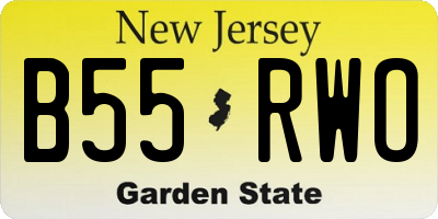 NJ license plate B55RWO