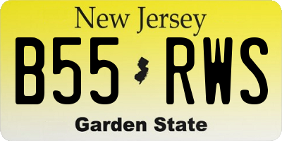 NJ license plate B55RWS