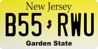 NJ license plate B55RWU
