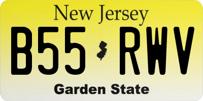 NJ license plate B55RWV