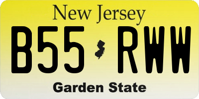 NJ license plate B55RWW