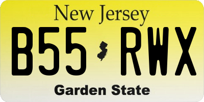 NJ license plate B55RWX