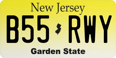NJ license plate B55RWY