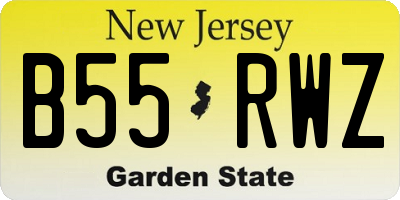 NJ license plate B55RWZ