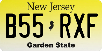 NJ license plate B55RXF