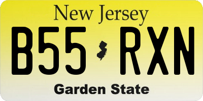 NJ license plate B55RXN