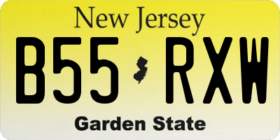 NJ license plate B55RXW