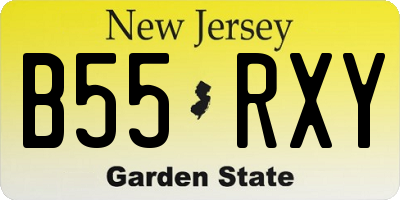 NJ license plate B55RXY