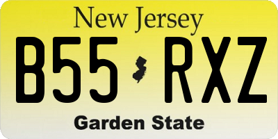 NJ license plate B55RXZ