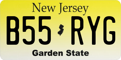 NJ license plate B55RYG