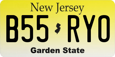 NJ license plate B55RYO
