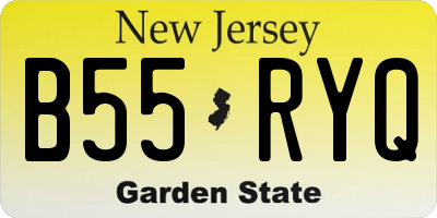 NJ license plate B55RYQ