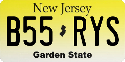 NJ license plate B55RYS