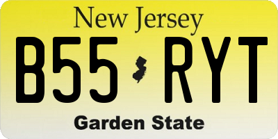 NJ license plate B55RYT