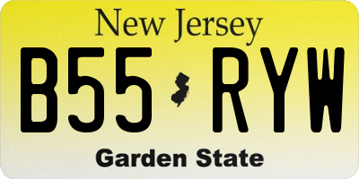 NJ license plate B55RYW