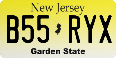 NJ license plate B55RYX