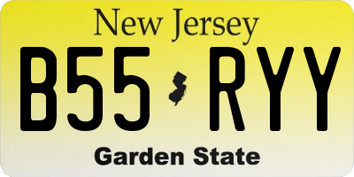 NJ license plate B55RYY