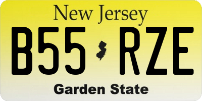 NJ license plate B55RZE