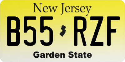 NJ license plate B55RZF