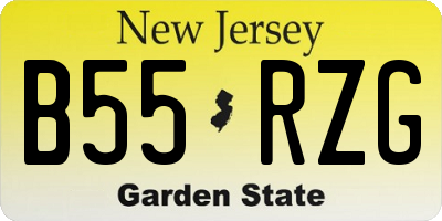 NJ license plate B55RZG