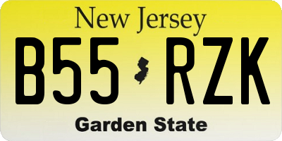 NJ license plate B55RZK