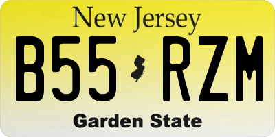 NJ license plate B55RZM